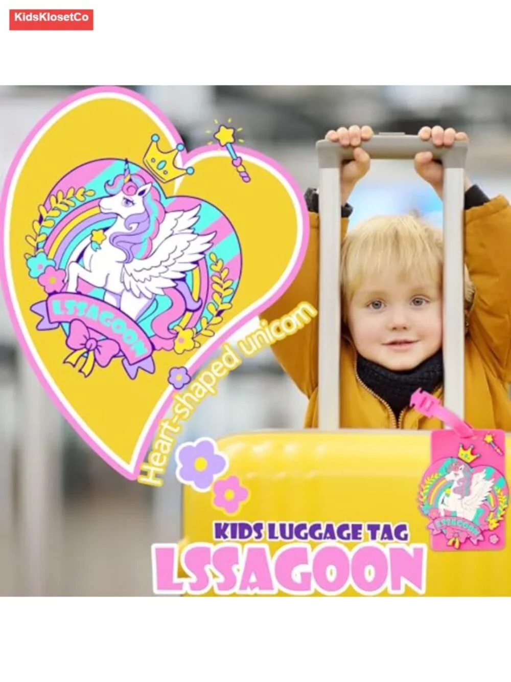 2 Pack Silicone Kids Luggage Tags for Backpack Suitcases Travel Essentials Name